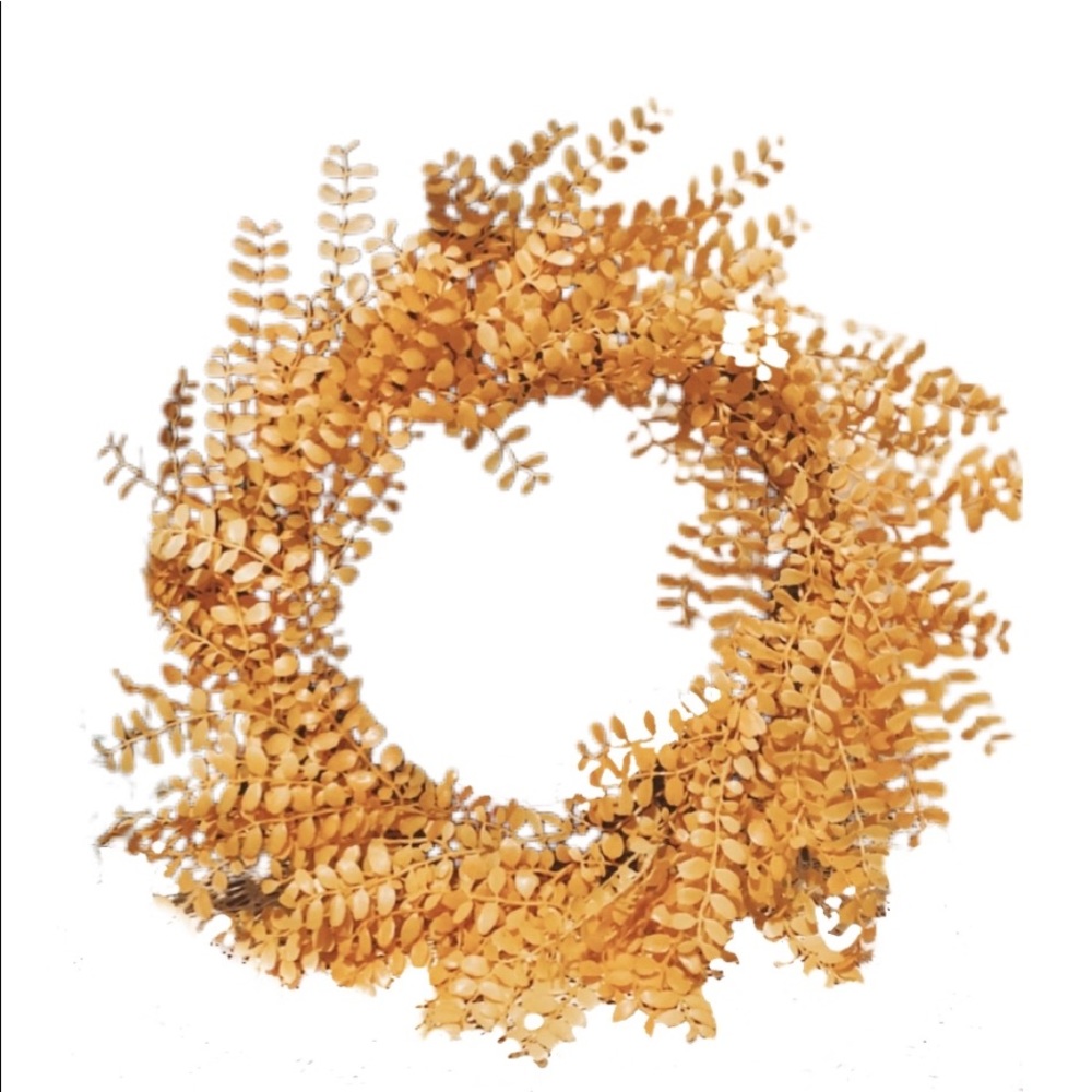 yellow fall themed faux plant wreath